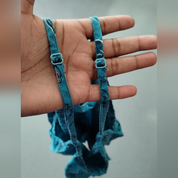 Disney  LILO AND STITCH Teal Blue PJ Pajama Night Sleep Wear Shirt Tank Top Girl - Picture 10 of 10